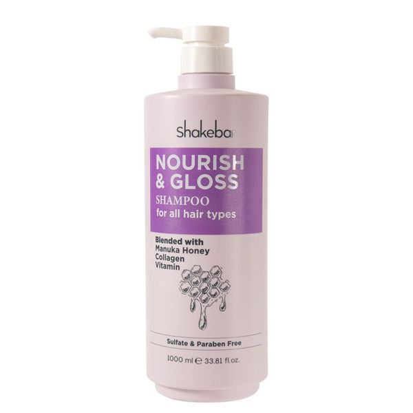 Shakebar Nourish &amp; Gloss Shampoo 1L - For All Hair Types - Sulfate Free