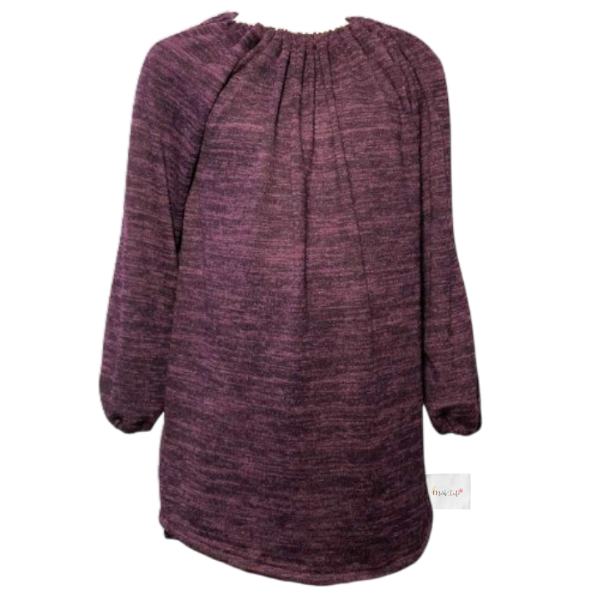 Baby/Toddler/Kids-Peasant Dress-Knee Length/Long Sleeve-Melange Purple