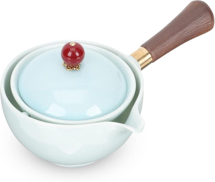 Ceramic Home Teapot Long Handle Black Porcelain Kung Fu Kettle
