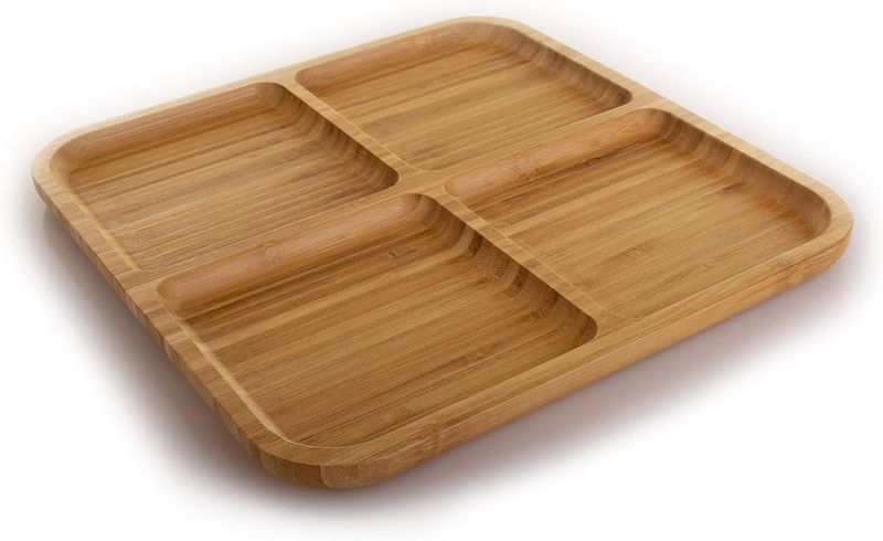 Excellent Houseware 30CM Square Bamboo Serving Platter
