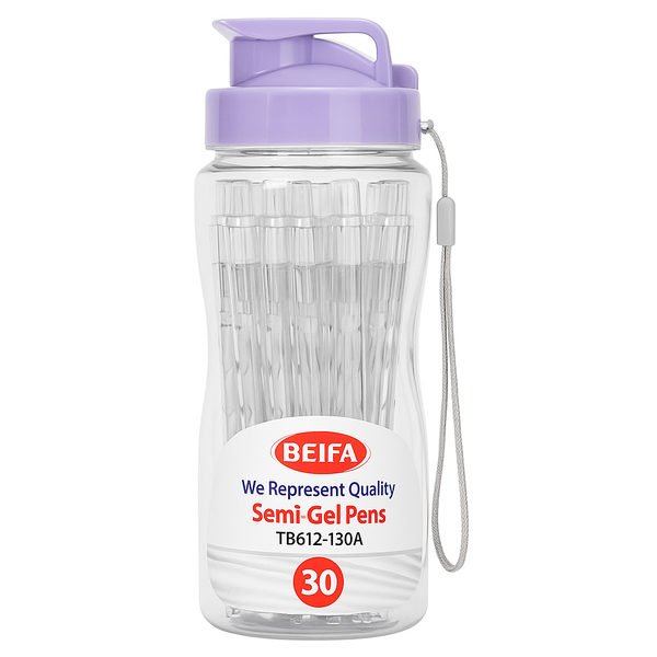 Semi -Gel Ink Pens Black Ink-30 Pens Per Bottle-6 x Bottles