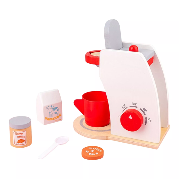 Kids Pretend Play Wooden Coffee Maker Toy