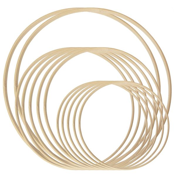 12Pcs Bamboo Hoop for DIY Wreath Decor Wedding Wreath Decor and Craft