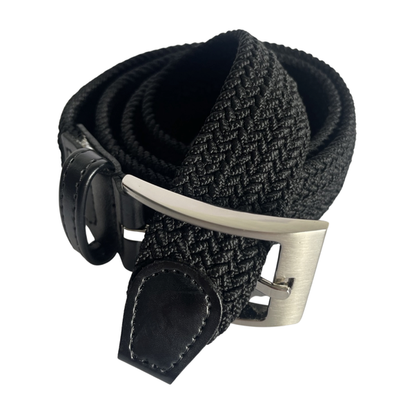 Men's Braided Stretch Elastic Belts - Plain Colors