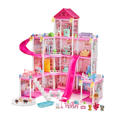 Princess Dollhouse DIY House Building Play Set with Doll & Furniture - Gift Image