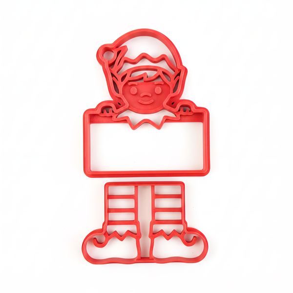 Elf Holding Plaque Cookie Cutter Set - 2 Piece - 10 cm