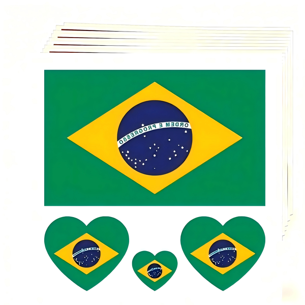 50 pieces of Brazilian flag stickers for World Cup fans' cheering support