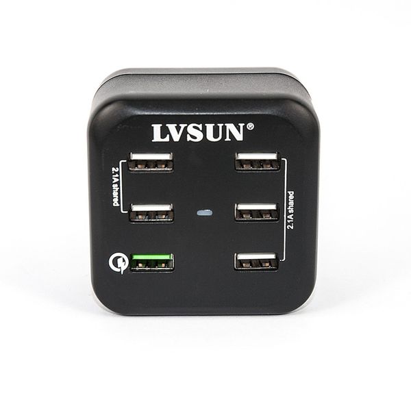 Lvsun 6-Port USB 34W 5V 6.8A QC2.0 Charger (LS-6USQ)