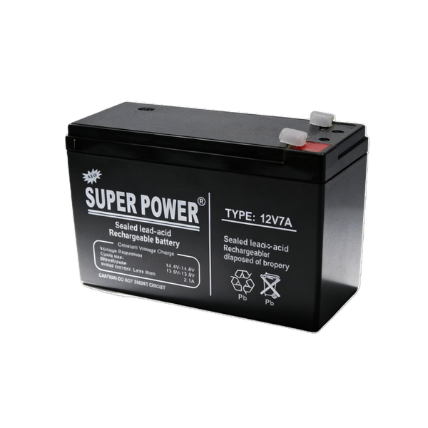 SUPER POWER 12V 7Ah Sealed Lead-Acid Rechargeable Battery