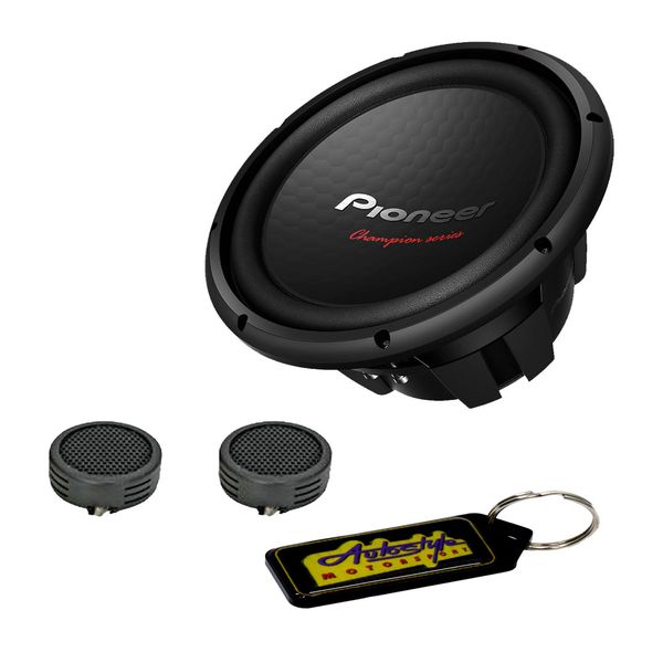 Pioneer TS-W312S4 12" 1600w SVC Subwoofer &amp; Evo Tweeters &amp; Key Holder