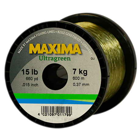 Maxima Nylon Fishing Line, 7KG/15LB 0.37MM, Colour Ultra Green