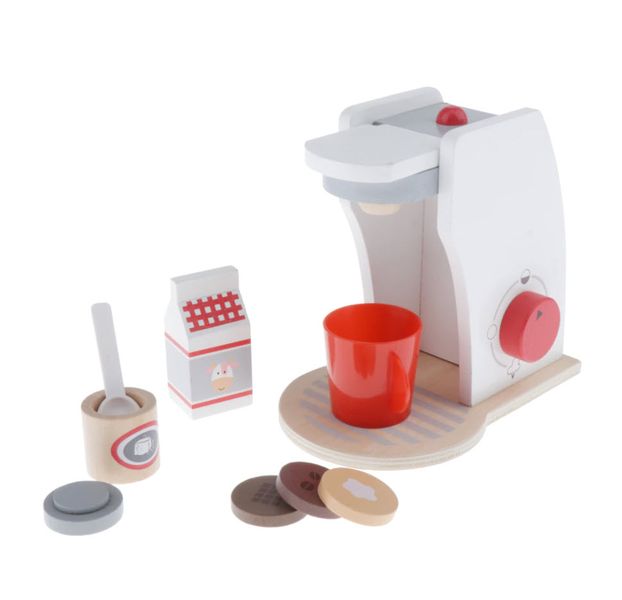 Wooden Coffee Machine Play Set for Kids