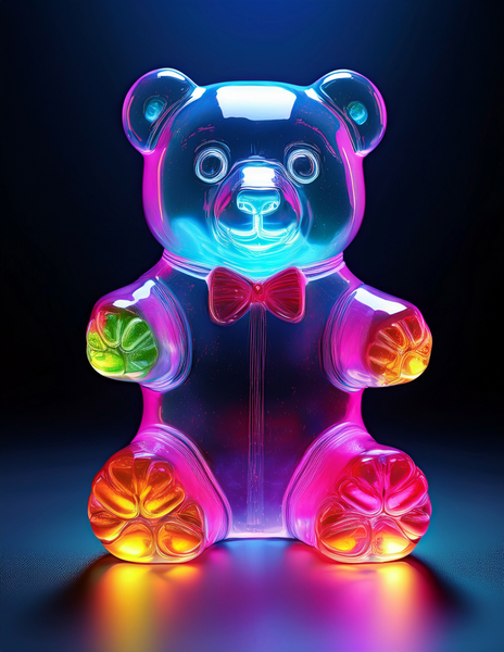 Canvas Wall Art Home Decor - Gummy bears neon