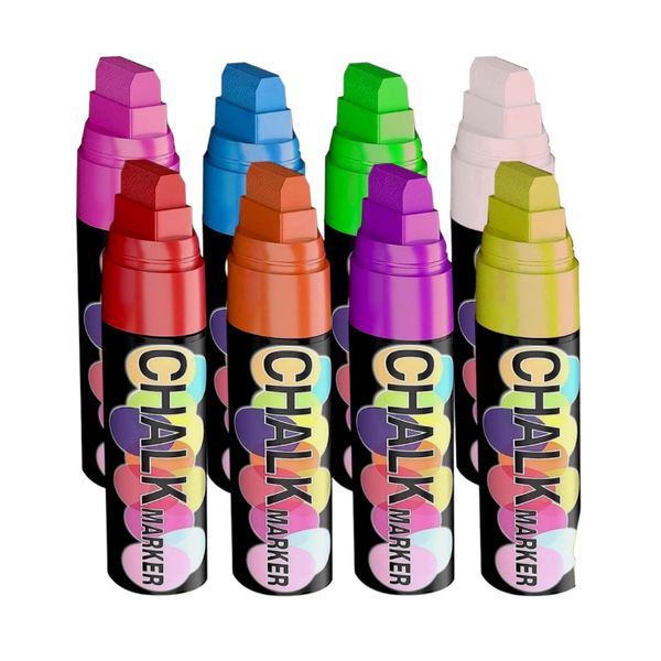 15mm Jumbo Chalk Markers - 8 Colour Set