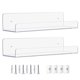 Home Transparent Wall-Mounted Shelf Storage Rack-2-Piece Set | Buy ...