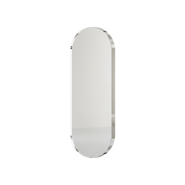 Acrylic Thick Oval Shaped Full-Length Mirror - Silver