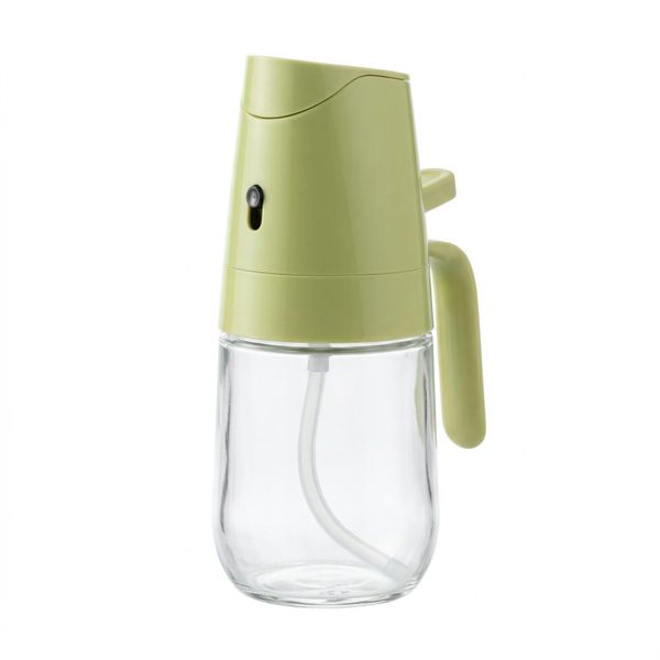 2-in-1 Glass Olive Oil Sprayer and Dispenser - 300ml Green
