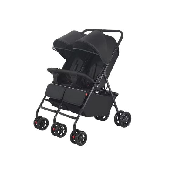 Double Side Twin Baby Stroller -Black
