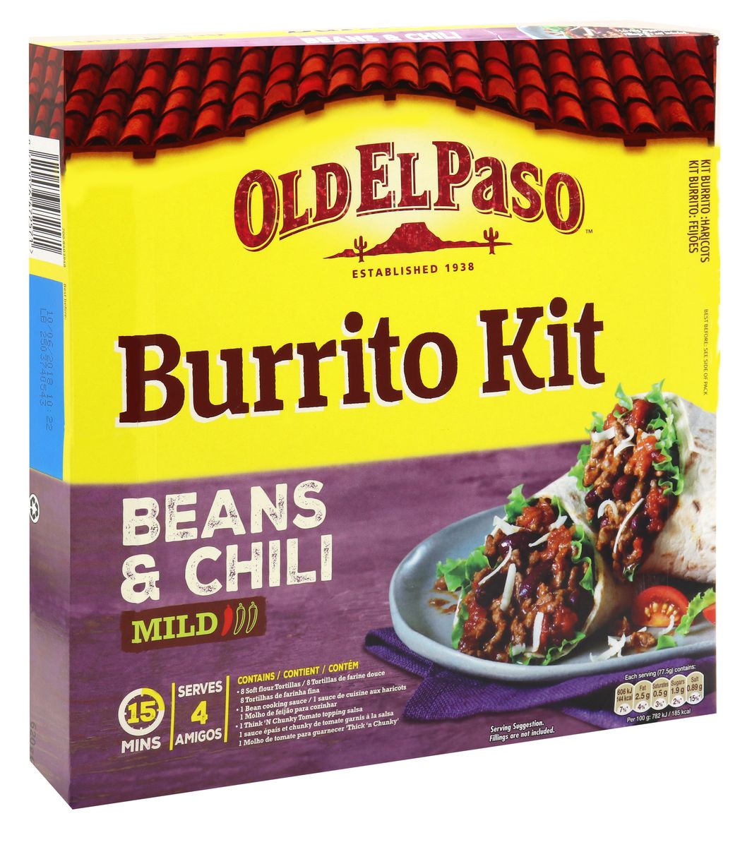 Old El Paso Beans & Chilli Burrito Kit 620g Pack of 2 Buy Online in