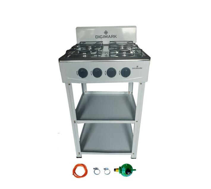 Freestanding 4 Burner Gas Stove with Shelves and Fittings Shop Today