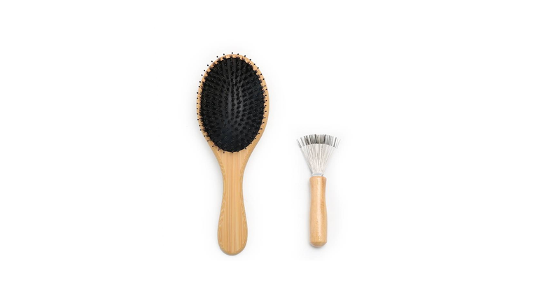 2-in-1 - 100% Boar Bristle Hair Brush Set