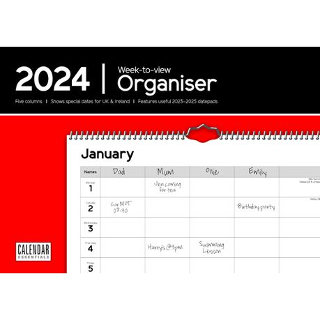 Week-to-View A4 Family Organiser 2024