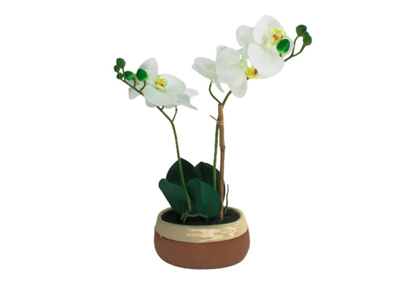 TD - White Orchid Artificial Plant - 38 CM
