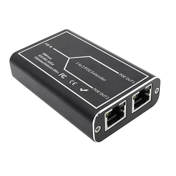 Gigabit Poe Extender 2 Port 1000M Network Switch Repeater 30W