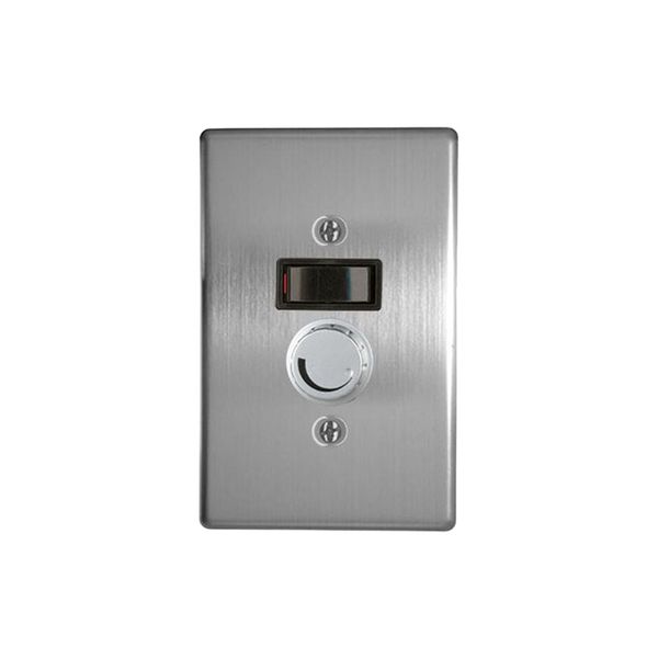 Rotary Dimmer On/off With Switch Silver Steel Cover Plate