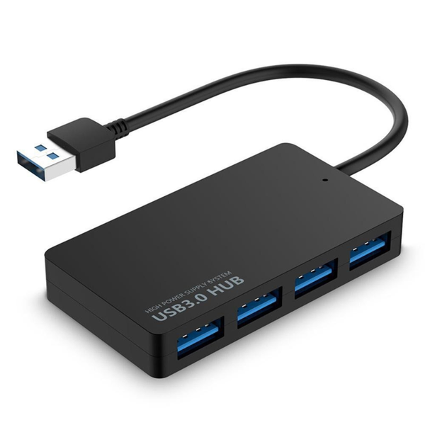 USB 3.0 Hub 4 Port Ultra Slim Travel Data Adapter for Laptop Office Setup
