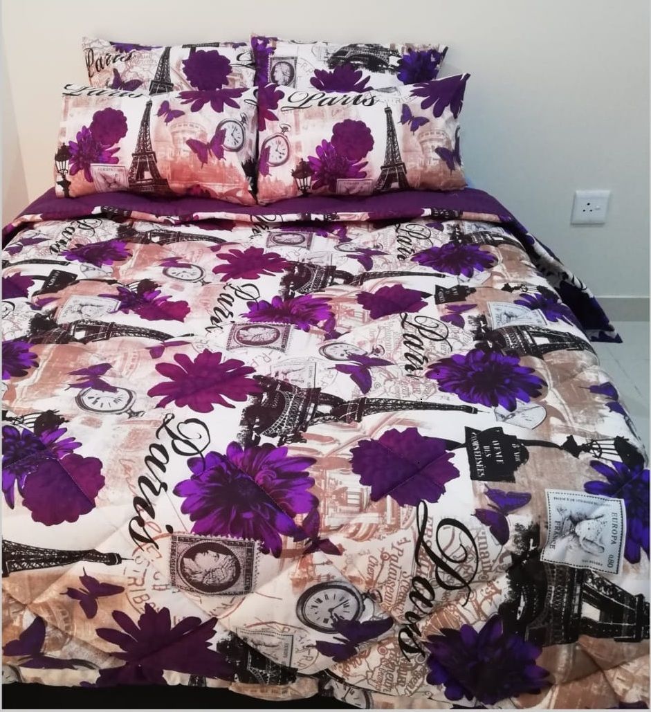 5 Piece Quilted Comforter Set Purple Paris Shop Today. Get it