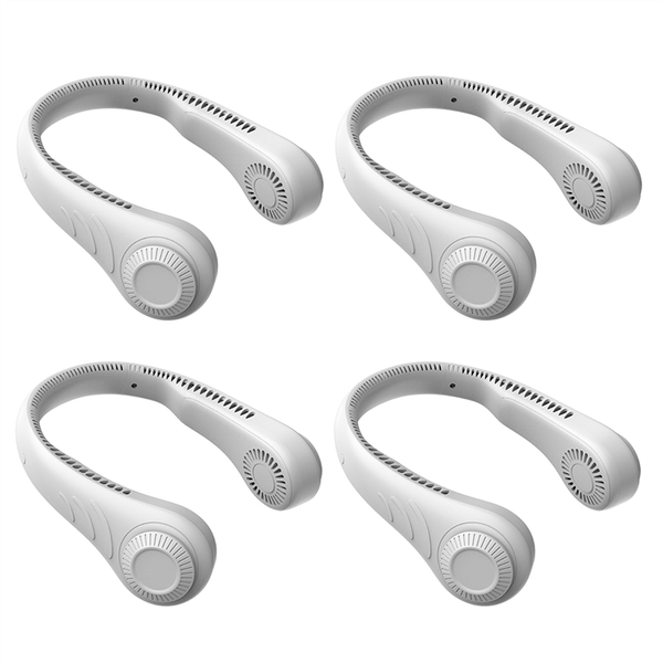 Portable Leafless Hanging Neck Fan 360 Degree Lazy Neckband Fan White