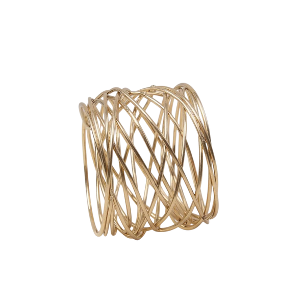 Gold Wired Napkin Rings 4 Piece