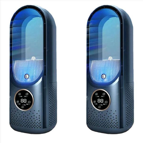 Led Display Air Conditioning Humidification Electric Fan Blue
