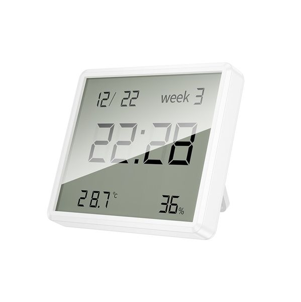 Digital Hygrometer Clock - Temperature &amp; Humidity Monitor for Home &amp; Office