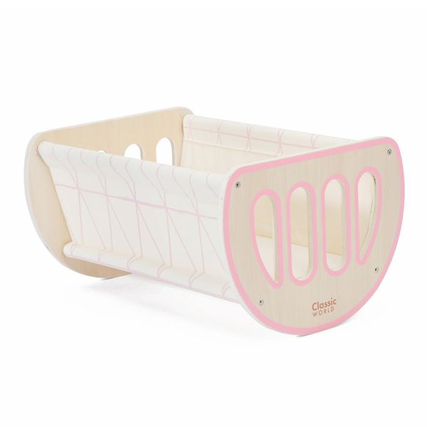Classic World Wooden 2-in-1 Modern Doll Cradle