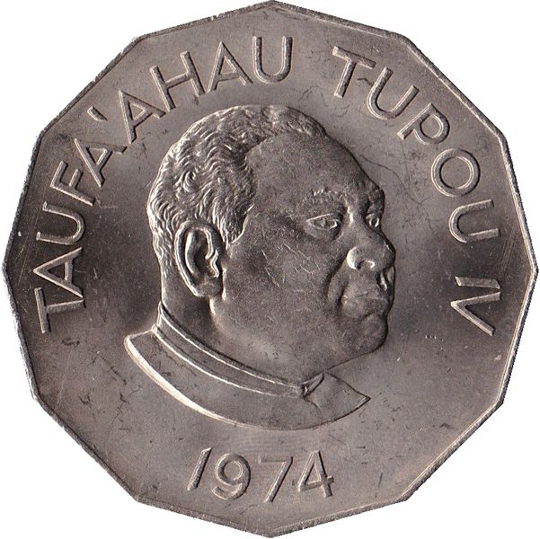 1974 Tonga 50 Seniti King Taufa'ahau Tupou IV