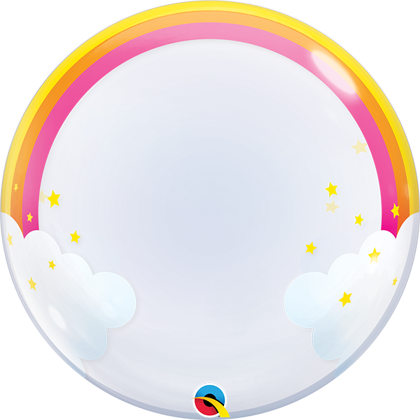24 Inch Deco Bubble Rainbow Clouds