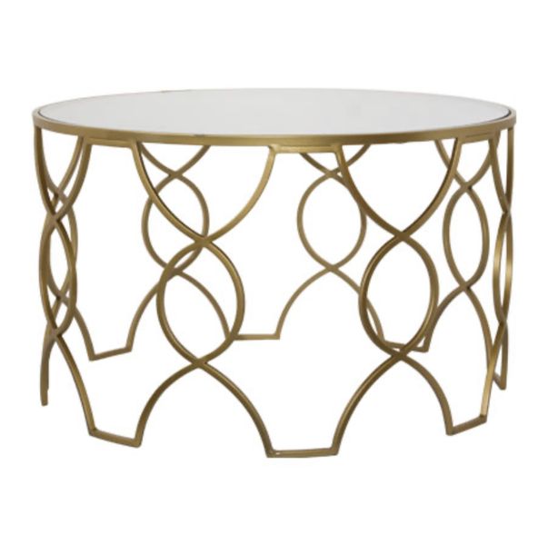 Gold Glass Round Coffee Table