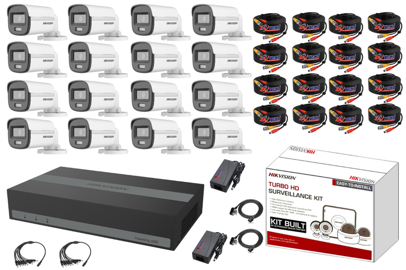Hikvision 16CH ColorVu eDVR CCTV Kit, 1TB SSD &amp; Zatech Ready-Made Cables