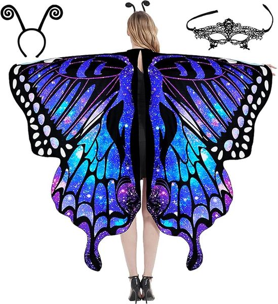 Butterfly Wings for Women, Halloween Butterfly Wing Cape for Adults