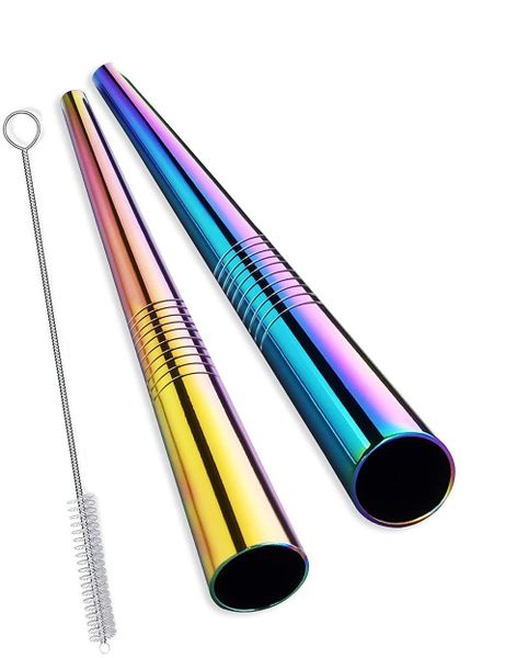 Reusable Stainless Steel Multi-colour Milkshake Drinking Straws -Easy Trade