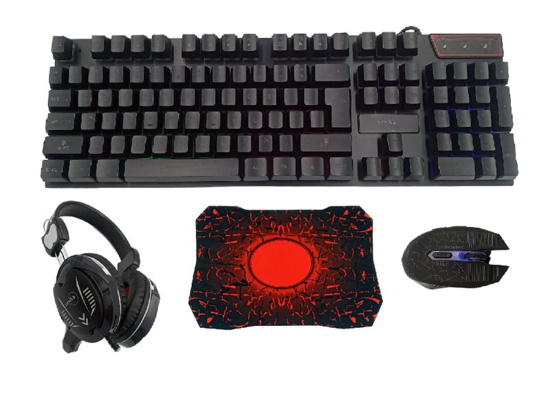 Wired 4-in1 Gaming Keyboard, Mouse, Mousepad &amp; Headphone Set