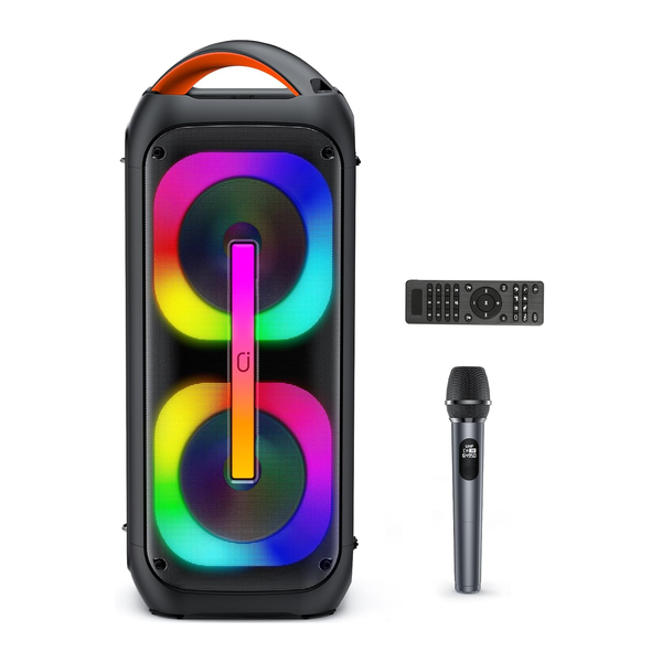 Portable Bluetooth Speaker with Dual Woofer&amp; Bass Boost-Party/Karaoke/Braai