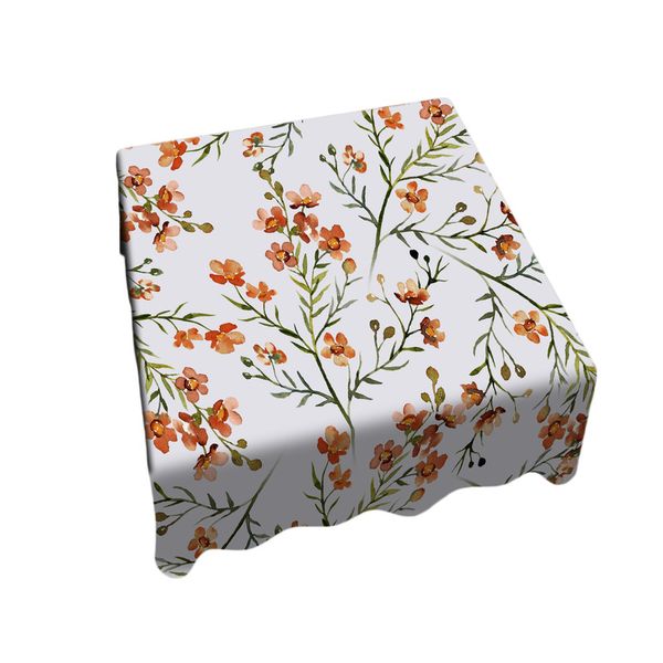 Burnt Orange Flower Blossom Vines Square Tablecloth by Mark van Vuuren