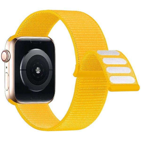 Nylon Stretch Apple Watch Strap With Adjustable Velcro Clasp - Crimson Pink