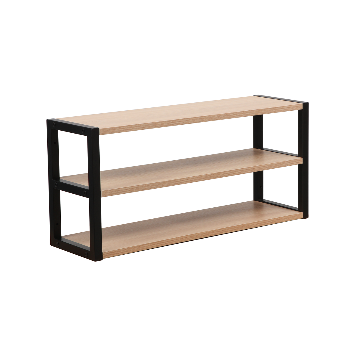 3 Tier Extra Large Floating Wall Shelf, Melamine, Powder Coated Steel