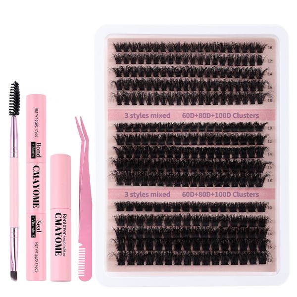 DIY Eyelash 60D, 80D, 100D Thick Mixed False Eyelash Adhesive Set