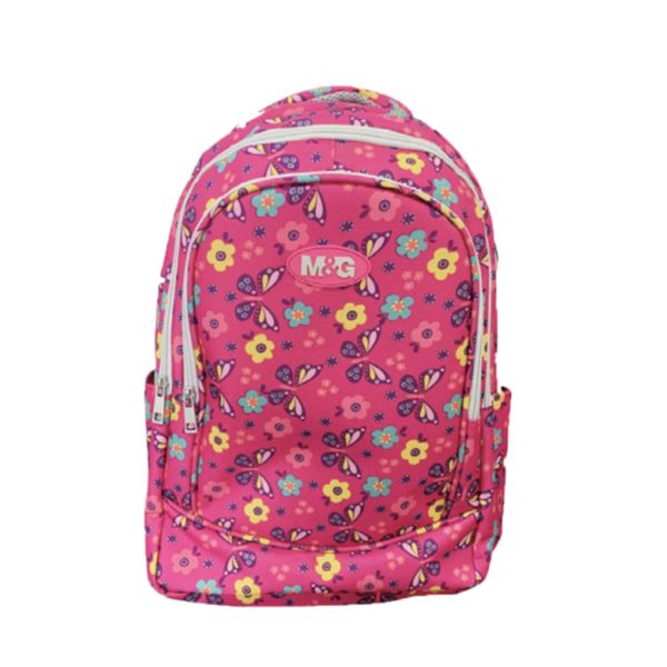M&amp;G School Backpack - Pink and Yellow Flowers
