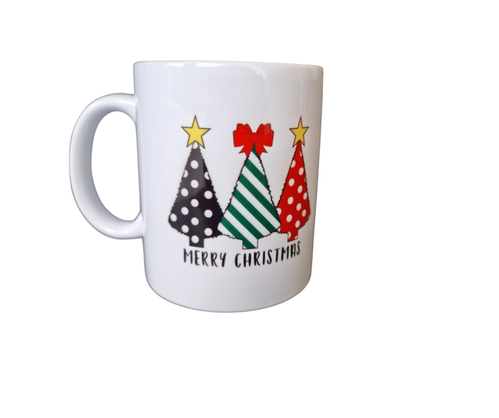 White Christmas Ceramic Mug - 3 Christmas Trees